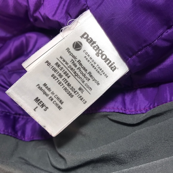 Patagonia Men's Primo Down Green and Purple Jacket Size L - Picture 16 of 16